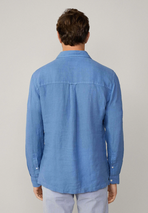 Camisa de Linho Classic Fit - Azul