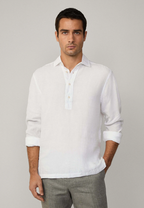 Camisa de Linho Classic Fit - Branco