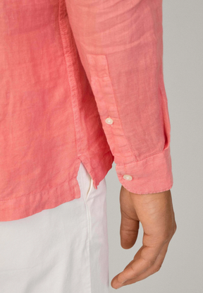 Camisa de Linho Classic Fit - Rosa Coral