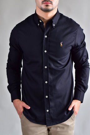 Camisa Social Lisa RL Manga Longa - Preta